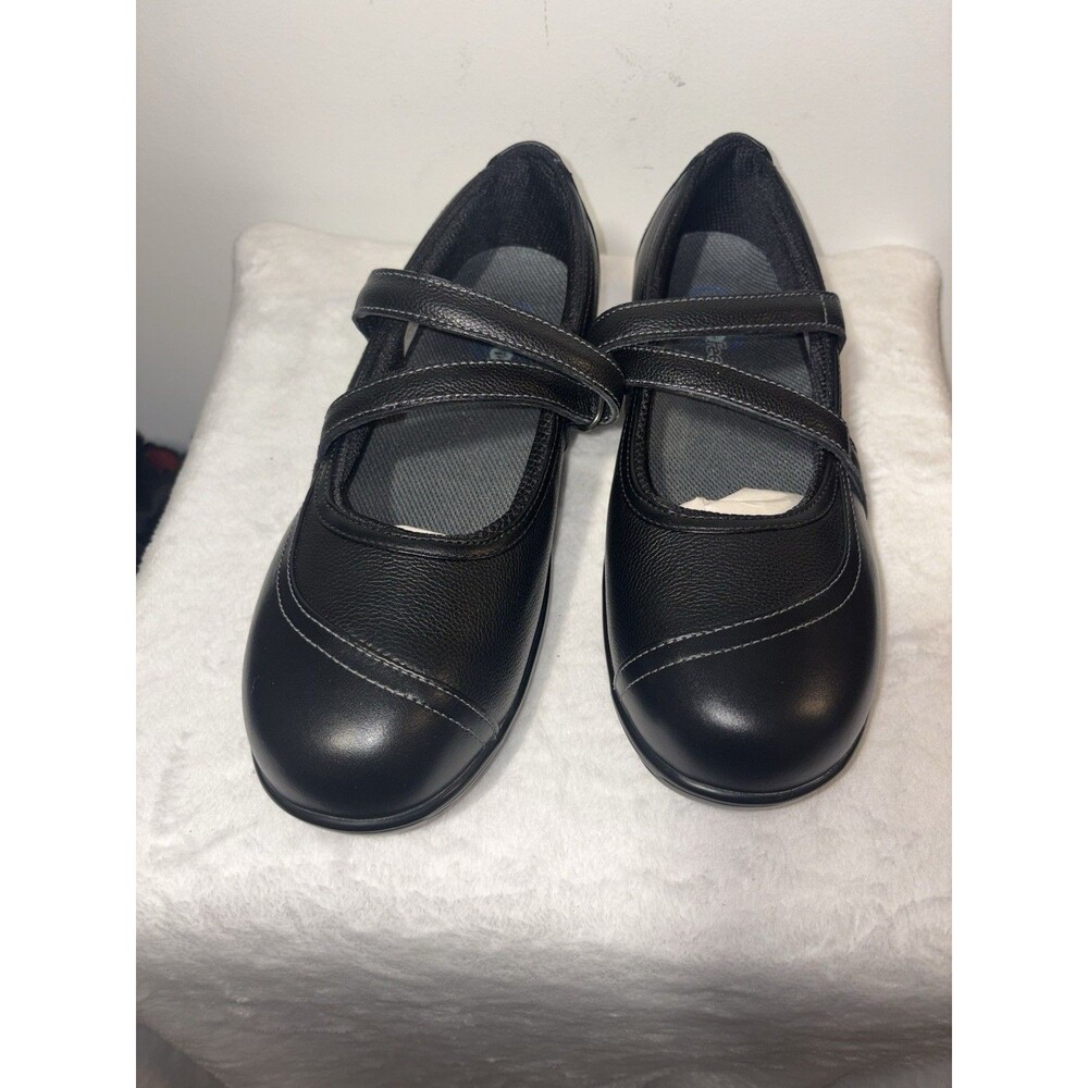 New Orthofeet Celina Black Leather Mary Jane Shoes 10.5 EE